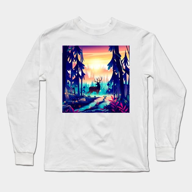 Reindeer in The Nature Long Sleeve T-Shirt by TheSkullArmy